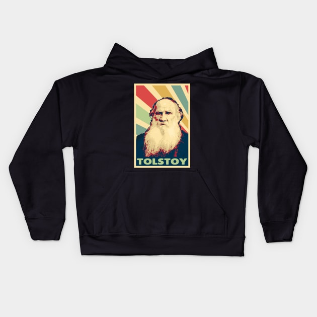 Leo Tolstoy Vintage Colors Kids Hoodie by Nerd_art